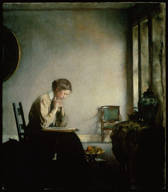 Girl reading R. Edmund Tarbell