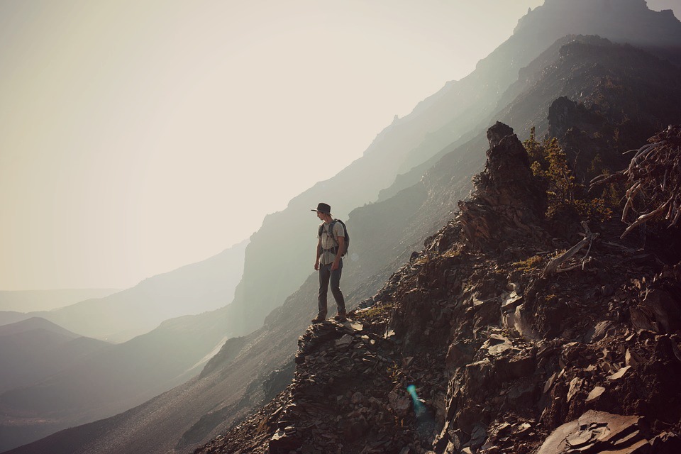 Man hiking mountain