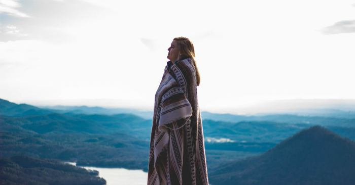 Woman in the mountains