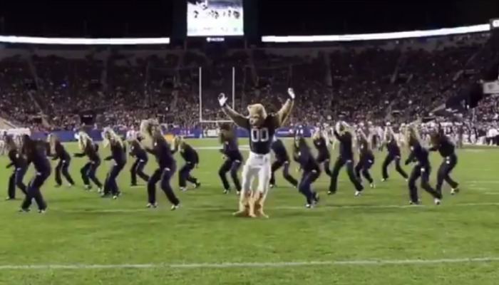 BYU mascot dancing