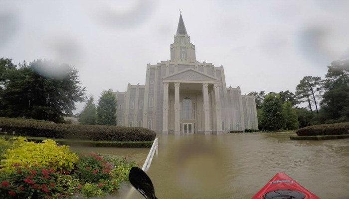 Houston Temple flooding