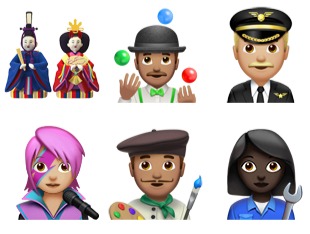 A series of emojis