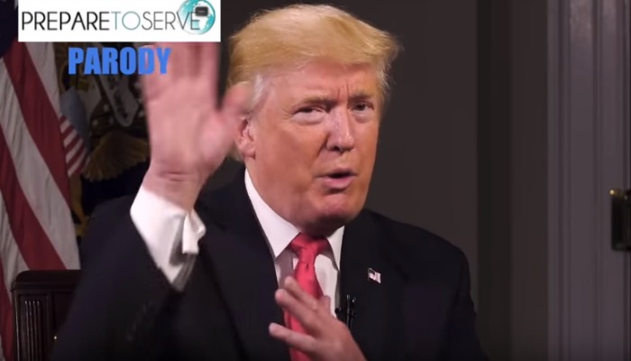 Screenshot of President Trump parody video