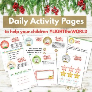 kids daily activity pages Light the World