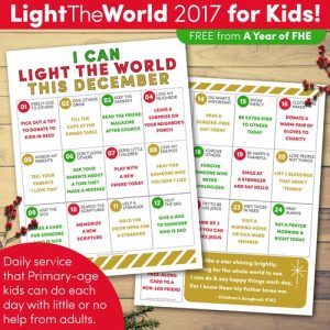 Light the World kids service calendar