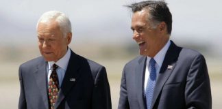 Mitt Romney and Orrin Hatch