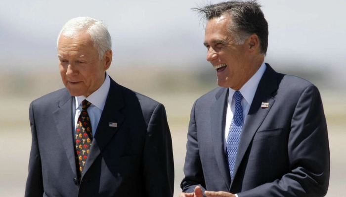 Mitt Romney and Orrin Hatch