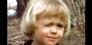 Cute 1980s LDS kid winking