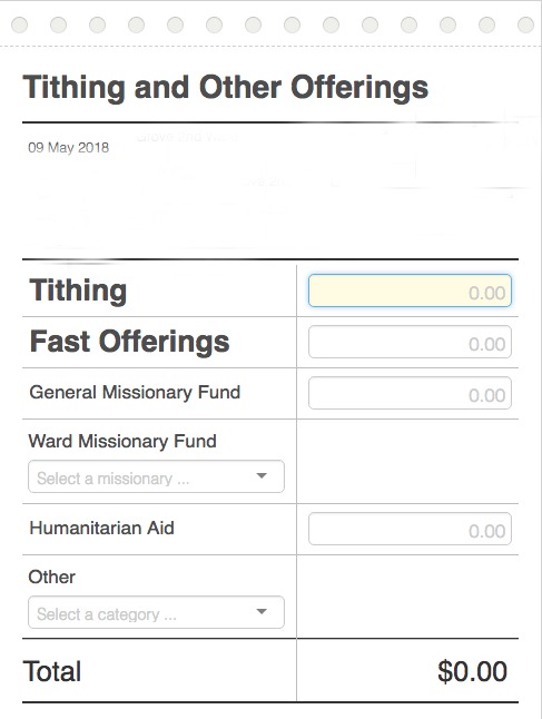 LDS Church Changes Donation Options to Online Tithing Slip