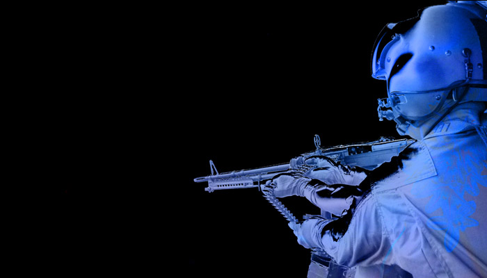 Blue soldier with a gun rumors of war