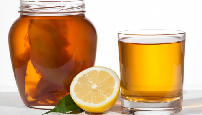 Kombucha Fermented Tea in Two Glasses w/ Lemon | Can Mormons Drink Kombucha? | Third Hour | Is Kombucha Against the Word of Wisdom | Kombucha Word of Wisdom | Can LDS Drink Kombucha