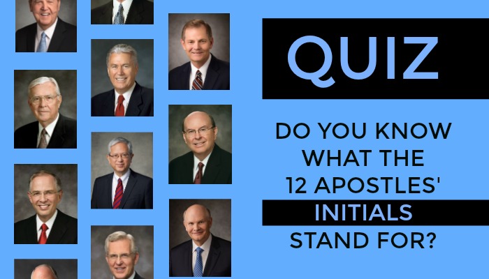 Quiz title with faces of apostles on it.