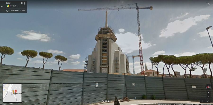 Street view of Rome, Italy temple