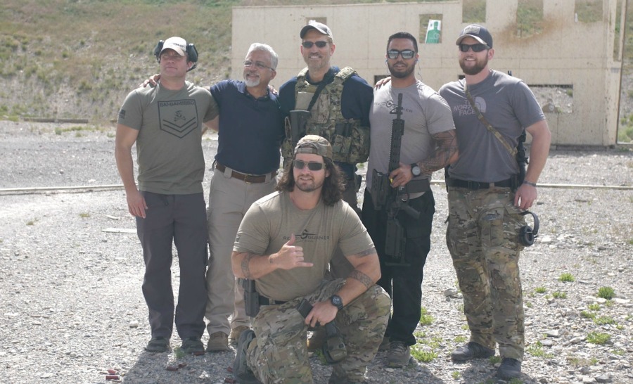 Actor Jim Caviezel with O.U.R. personnel.