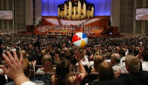 beach ball in Mormon general conference