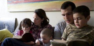family reading scriptures