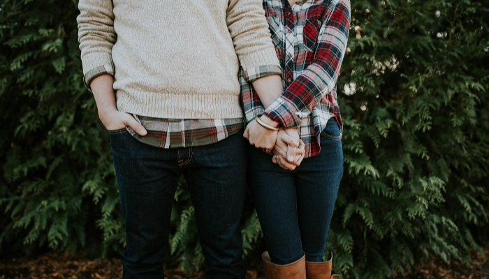 couple flannel romance