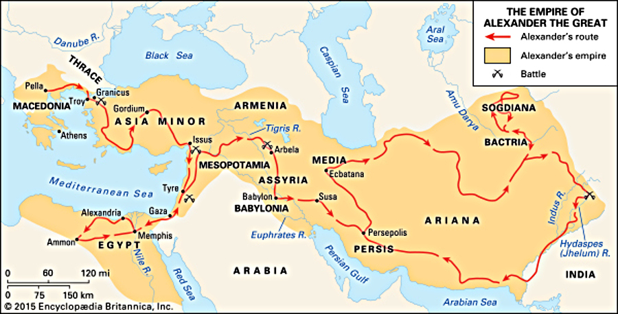 map of alexander the great empire