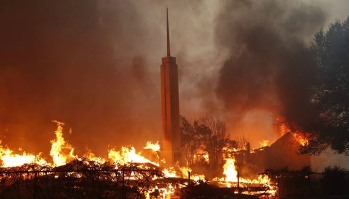 fire in Paradise, California mormon