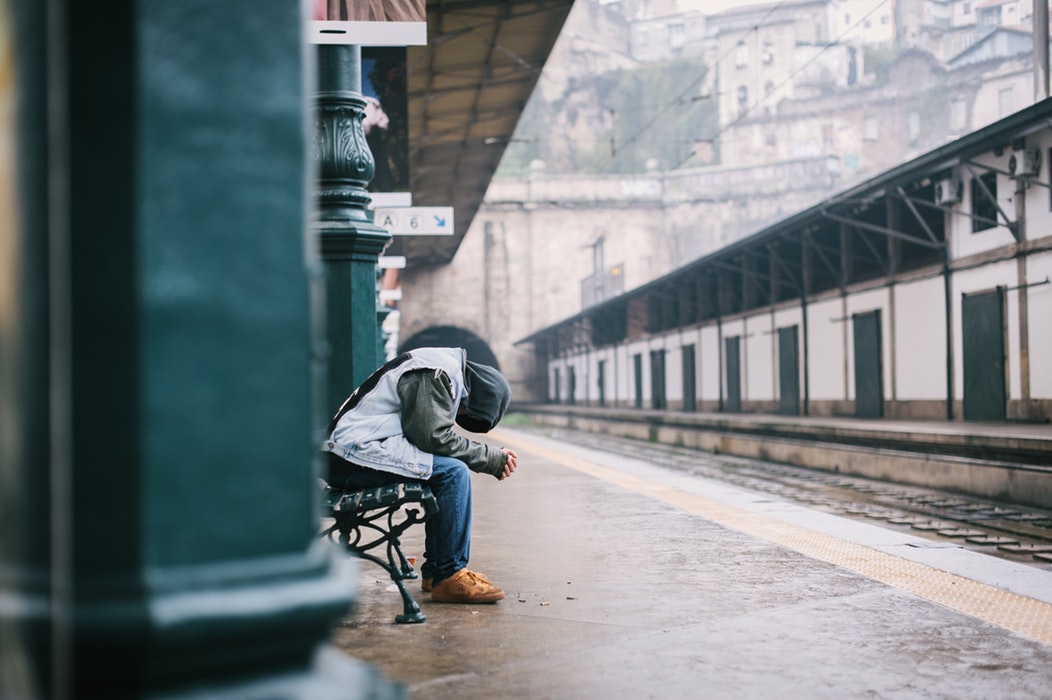 Man sitting alone patience