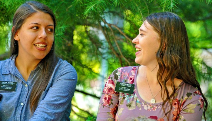 Two Latter-day Saint sister missionaries