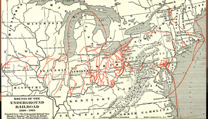 Map of the Underground Railroad
