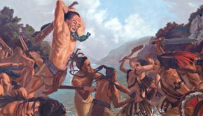 Painting of Lamanite and Nephite battle.
