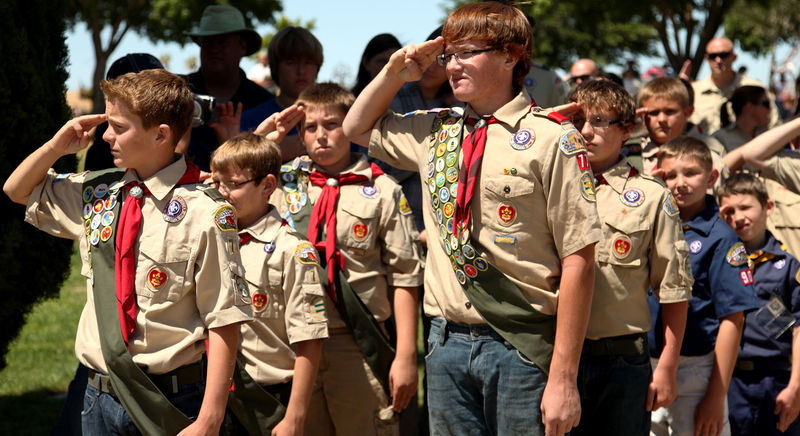 boy scouts saluting