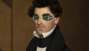 Portrait of man wearing curious specs.
