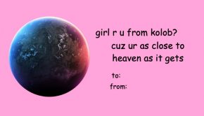 Clipart of Pink Valentines w/ Globe & LDS Pickup Line: "Girl R U From Kolob?..." | 14 LDS Pick-Up Lines Guaranteed to Win You a Valentine | Third Hour | Mormon Pick Up Lines