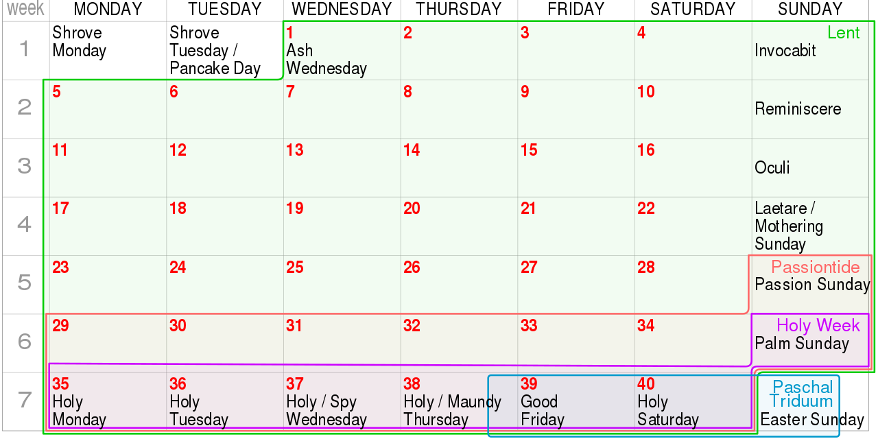 2019 Lent ccalendar