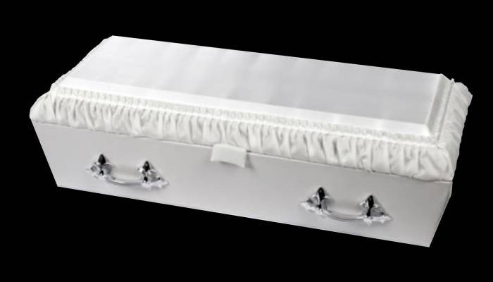 White baby casket