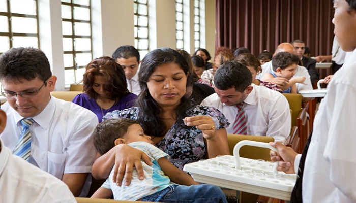 Sacrament meeting in Brazil