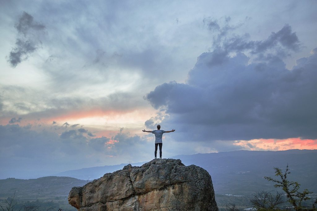 Person standing on rock