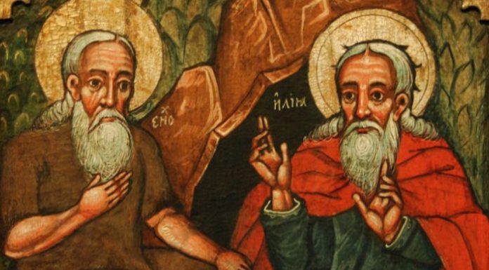 Painting of Enoch and Elijah.