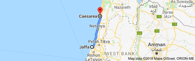 map jaffa to Caesarea