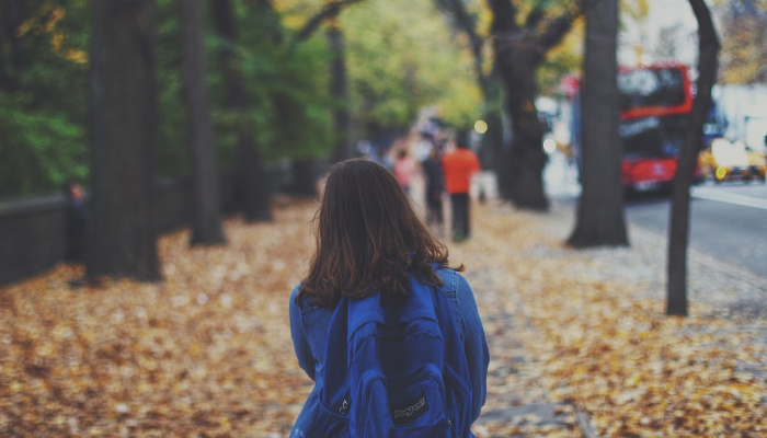 backpack girl college student