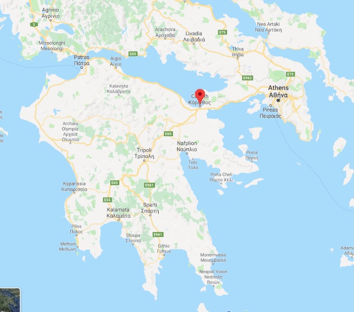 Google map Corinth, Greece