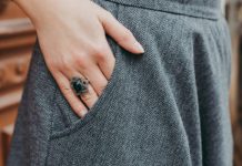 woman pants waistband ring slacks