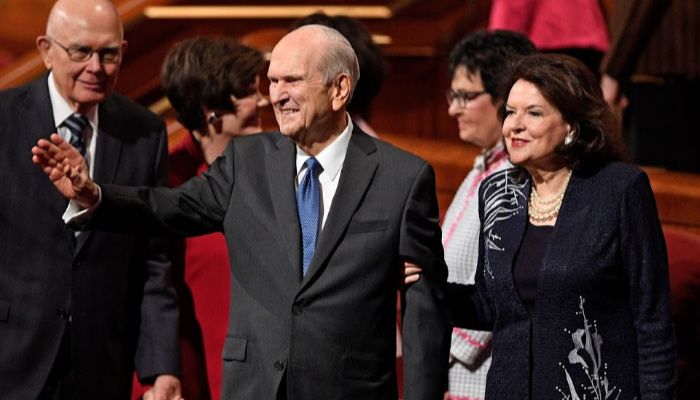 President Nelson and wife Wendy at General Conference