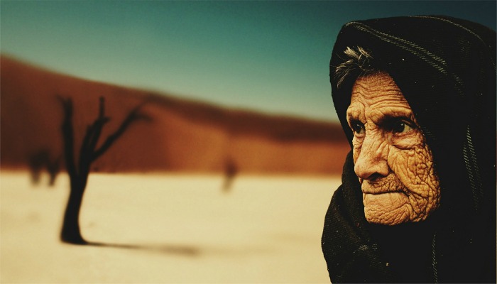 old lady, poverty