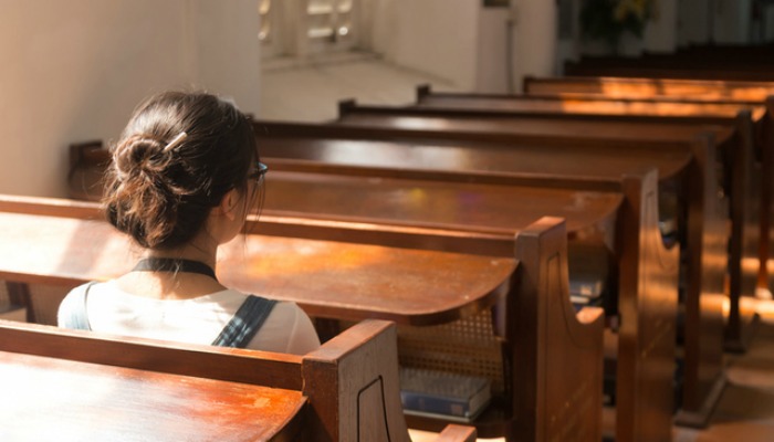 mormon woman alone at church