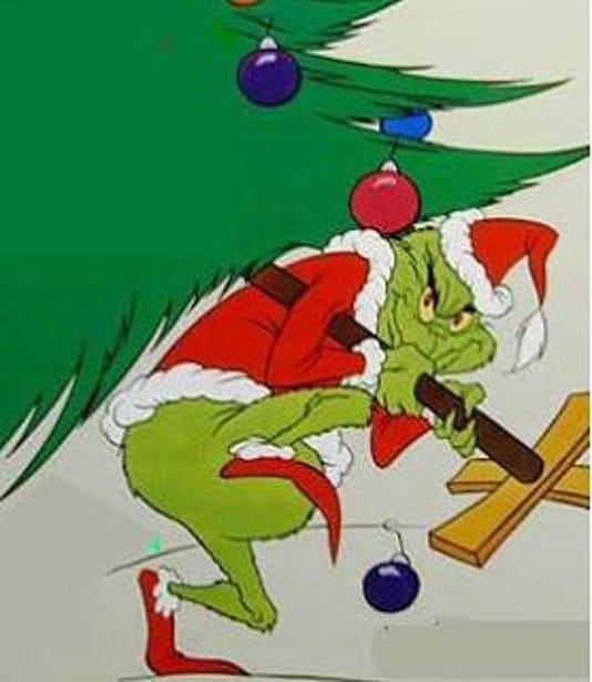 Grinch stealing tree drawing