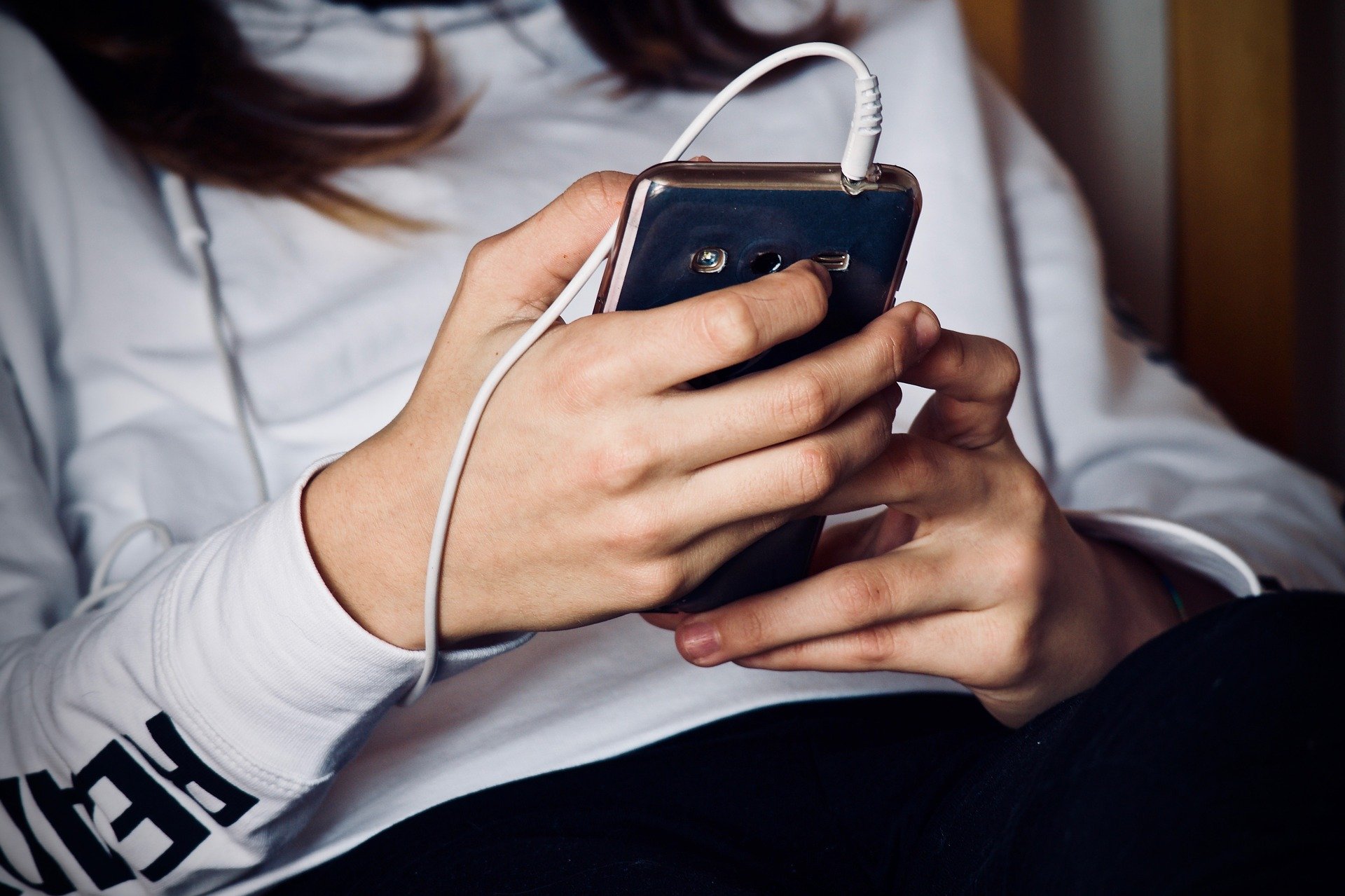 Hands, girl, mobile phone