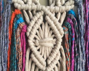 colorful macrame hanging