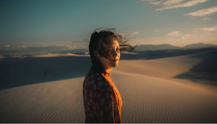 Woman in desert