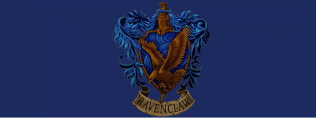 ravenclaw header with symbol and blue raven