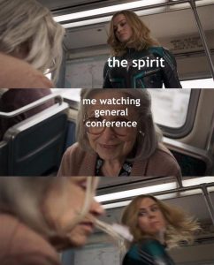 Captain Marvel scene General Conference memes