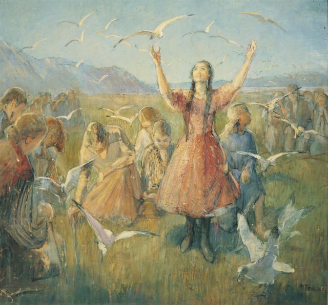 Miracle of gulls by Minerva Teichert